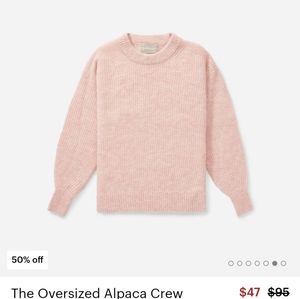 Everlane Oversized Alpaca Crew in Pink Size Medium